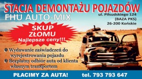SKUPUJEMY POJAZDY POWYPADKOWE STARE WYDAJEMY ZAŚWIADCZENIA