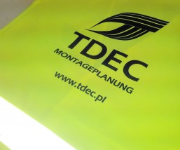 Nadruk na kamizelce odblaskowej